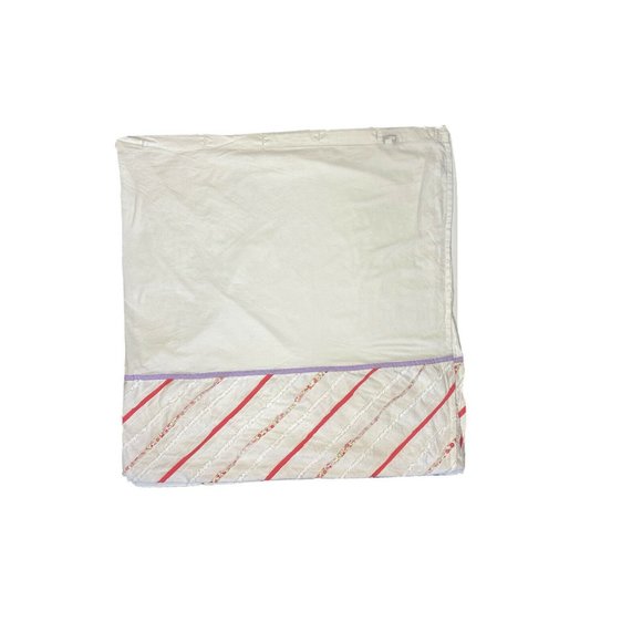 Croft & Barrow Designer Cotton Shower Curtain White Pink Purple Ruffle Fabric 72 - Picture 5 of 5